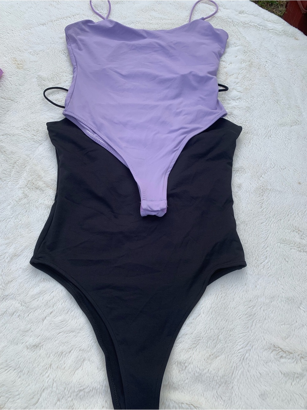 Zara Lilac and Black, womanās One-Piece Swimsuit